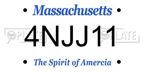 4NJJ11 Massachusetts License Plate