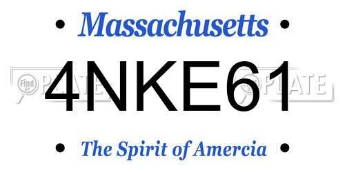 4NKE61 Massachusetts License Plate