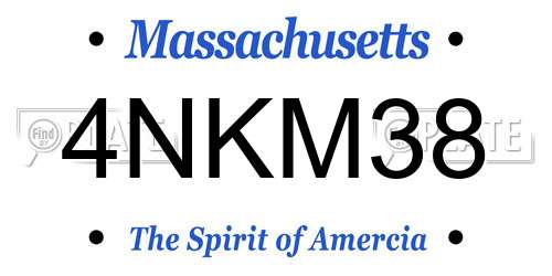 4NKM38 Massachusetts License Plate