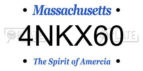 4NKX60 Massachusetts License Plate