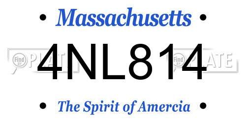 4NL814 Massachusetts License Plate