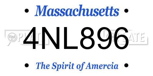4NL896 Massachusetts License Plate