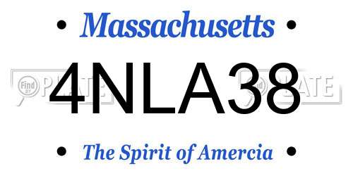 4NLA38 Massachusetts License Plate