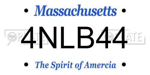 4NLB44 Massachusetts License Plate