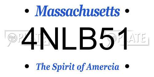 4NLB51 Massachusetts License Plate