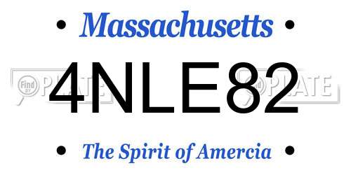 4NLE82 Massachusetts License Plate