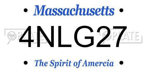 4NLG27 Massachusetts License Plate