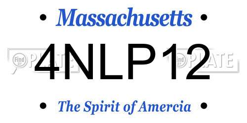 4NLP12 Massachusetts License Plate
