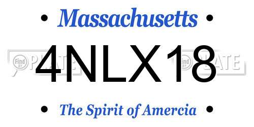 4NLX18 Massachusetts License Plate