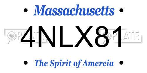 4NLX81 Massachusetts License Plate