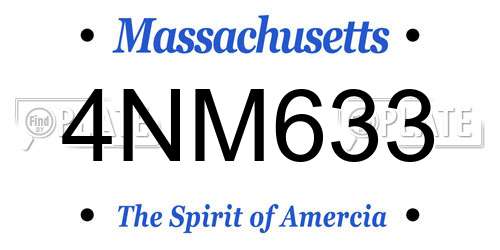 4NM633 Massachusetts License Plate