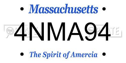 4NMA94 Massachusetts License Plate