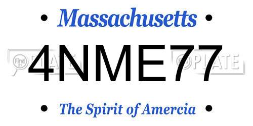 4NME77 Massachusetts License Plate