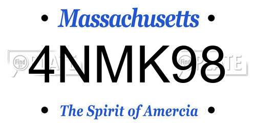 4NMK98 Massachusetts License Plate