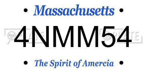4NMM54 Massachusetts License Plate