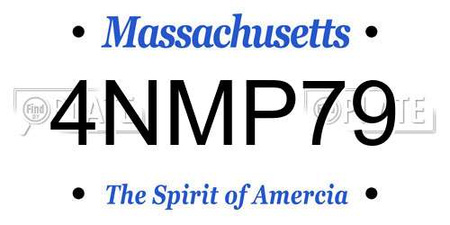 4NMP79 Massachusetts License Plate