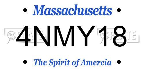 4NMY18 Massachusetts License Plate