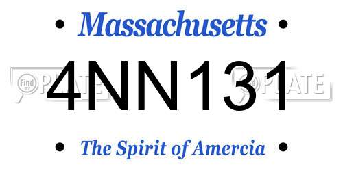 4NN131 Massachusetts License Plate