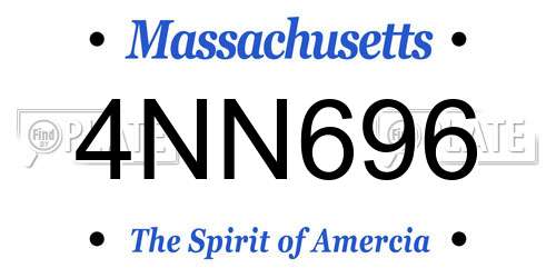 4NN696 Massachusetts License Plate