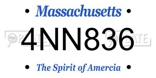 4NN836 Massachusetts License Plate