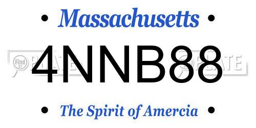 4NNB88 Massachusetts License Plate