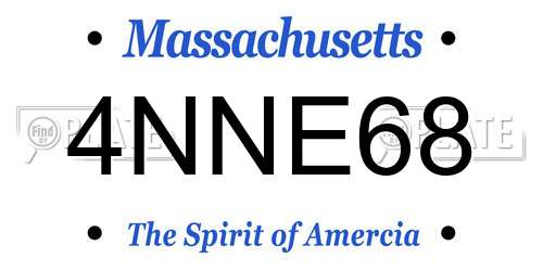 4NNE68 Massachusetts License Plate