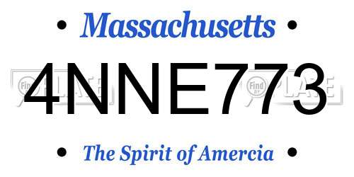 4NNE773 Massachusetts License Plate