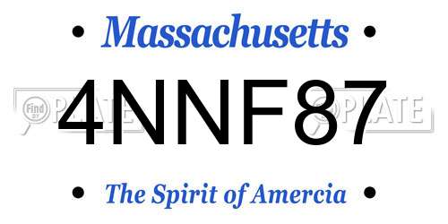 4NNF87 Massachusetts License Plate