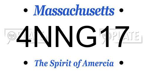 4NNG17 Massachusetts License Plate