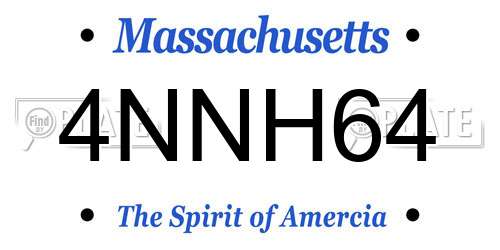 4NNH64 Massachusetts License Plate