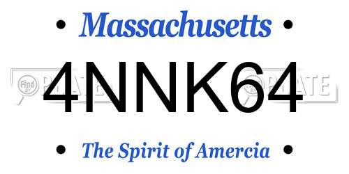 4NNK64 Massachusetts License Plate