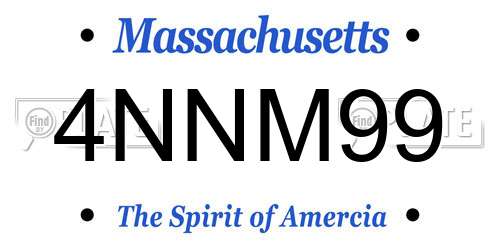 4NNM99 Massachusetts License Plate
