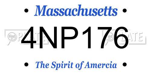 4NP176 Massachusetts License Plate