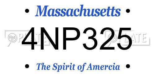 4NP325 Massachusetts License Plate