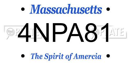 4NPA81 Massachusetts License Plate
