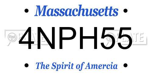4NPH55 Massachusetts License Plate