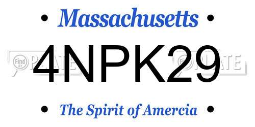 4NPK29 Massachusetts License Plate