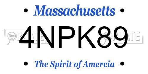 4NPK89 Massachusetts License Plate
