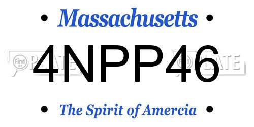 4NPP46 Massachusetts License Plate
