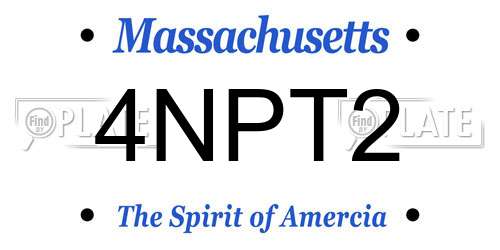 4NPT2 Massachusetts License Plate