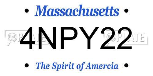 4NPY22 Massachusetts License Plate