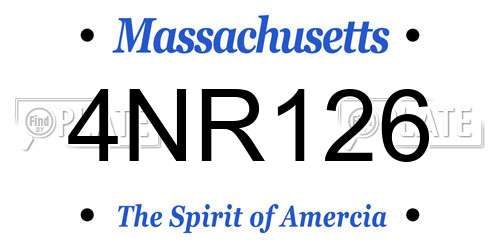 4NR126 Massachusetts License Plate