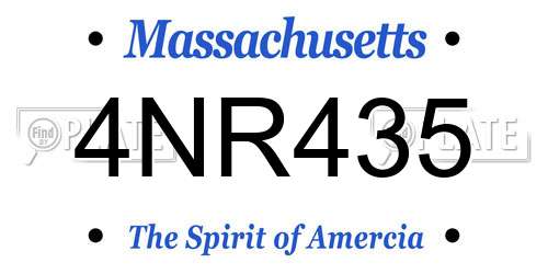 4NR435 Massachusetts License Plate