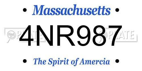 4NR987 Massachusetts License Plate