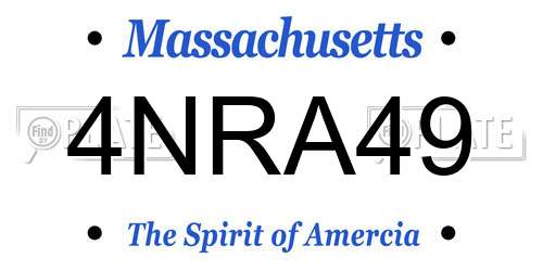 4NRA49 Massachusetts License Plate