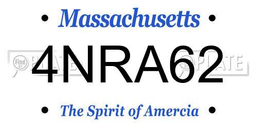 4NRA62 Massachusetts License Plate