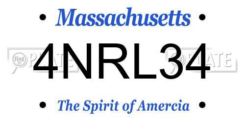 4NRL34 Massachusetts License Plate