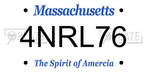 4NRL76 Massachusetts License Plate