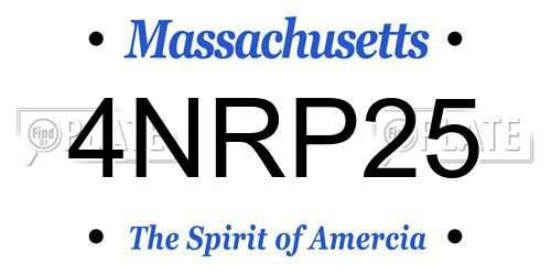 4NRP25 Massachusetts License Plate