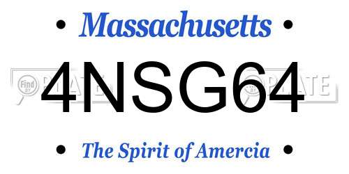4NSG64 Massachusetts License Plate